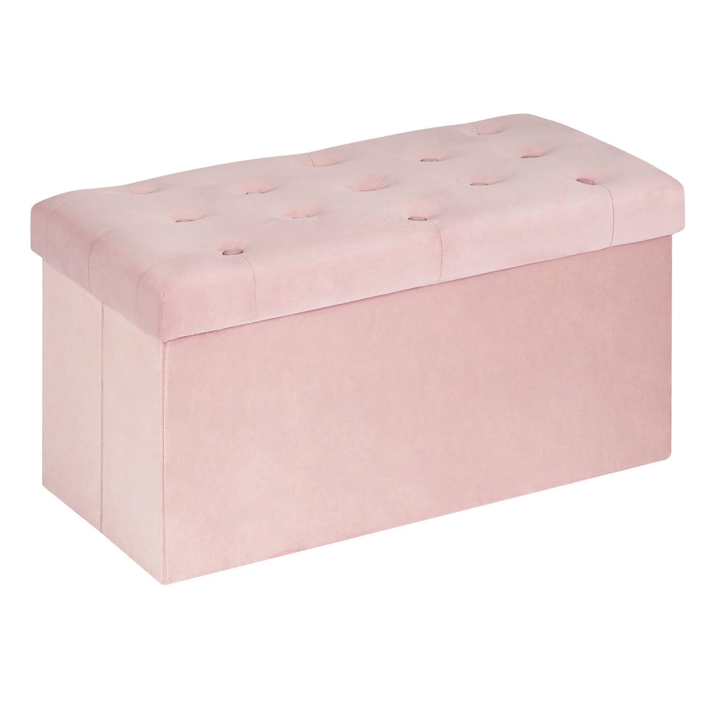 Bonlife Samt Faltbarer Hocker,Sitzhocker Samt Sitztruhe mit Stauraum Kinder,Aufbewahrungshocker mit Deckel,Fußhocker Gepolstert,Grün,40x40x40cm
