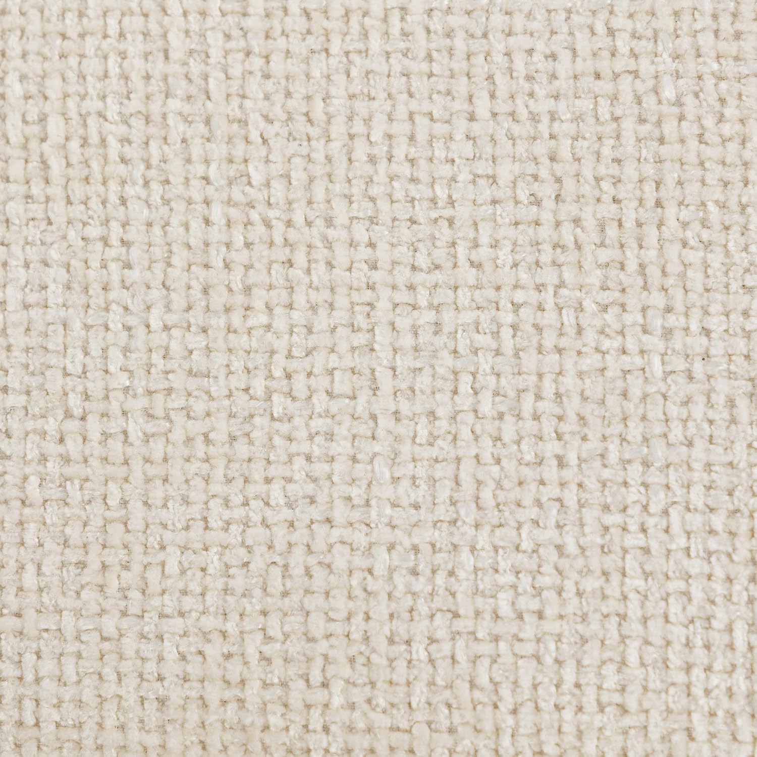 HOMCOM Sitzhocker Hocker mit weichem Sitzkissen Stahlbeinen Fußhocker mit Chenille-Stoff Polsterhocker Ottoman für Schlafzimmer, Wohnzimmer, Cremeweiß