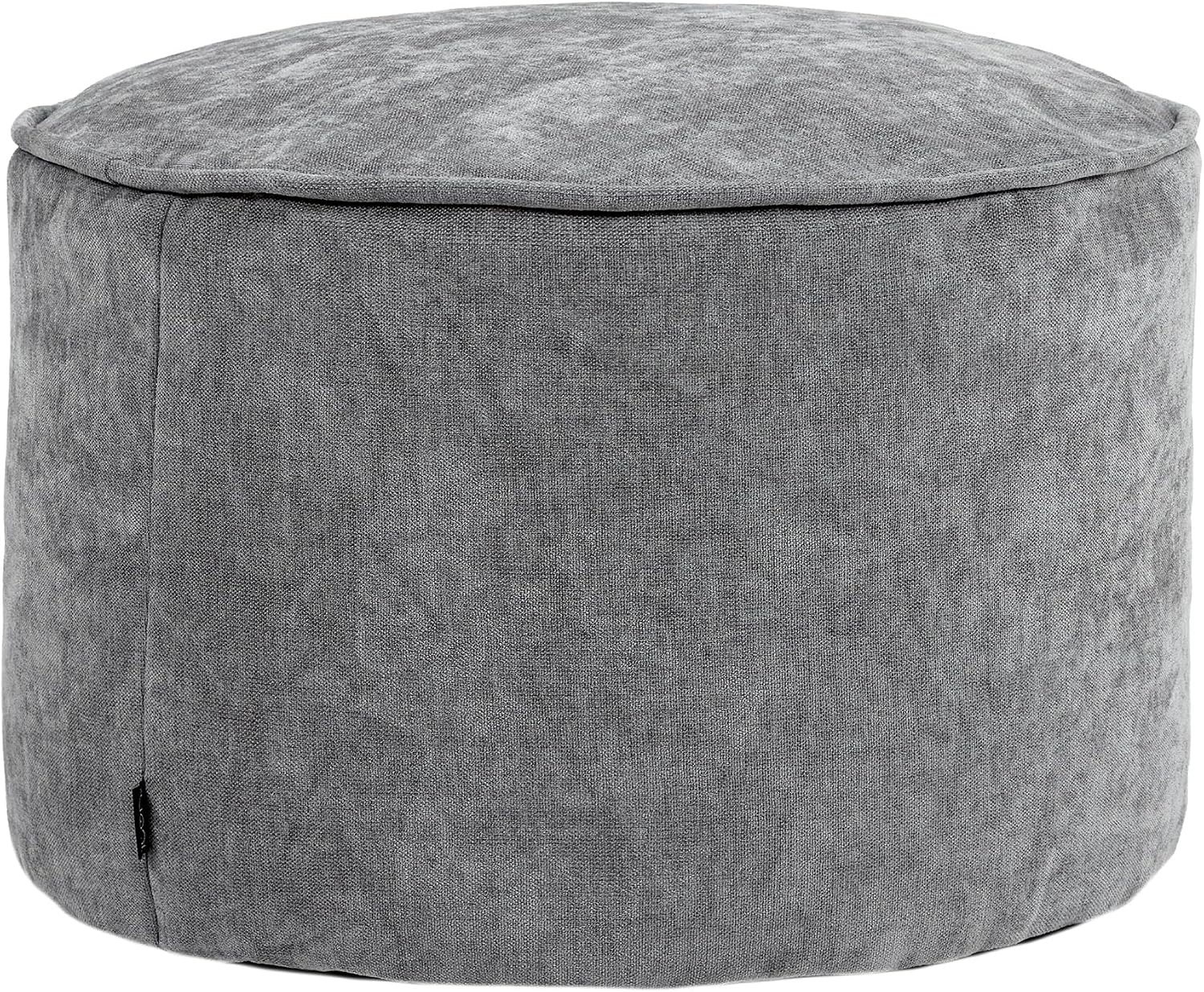 Icon Milano Hocker, Grau, Flauschiger Chenille Stoff, Samt Sitzsack, Sitzpuff, Pouf Hocker mit Füllung, Fußhocker für das Wohnzimmer, Deko Wohnzimmer