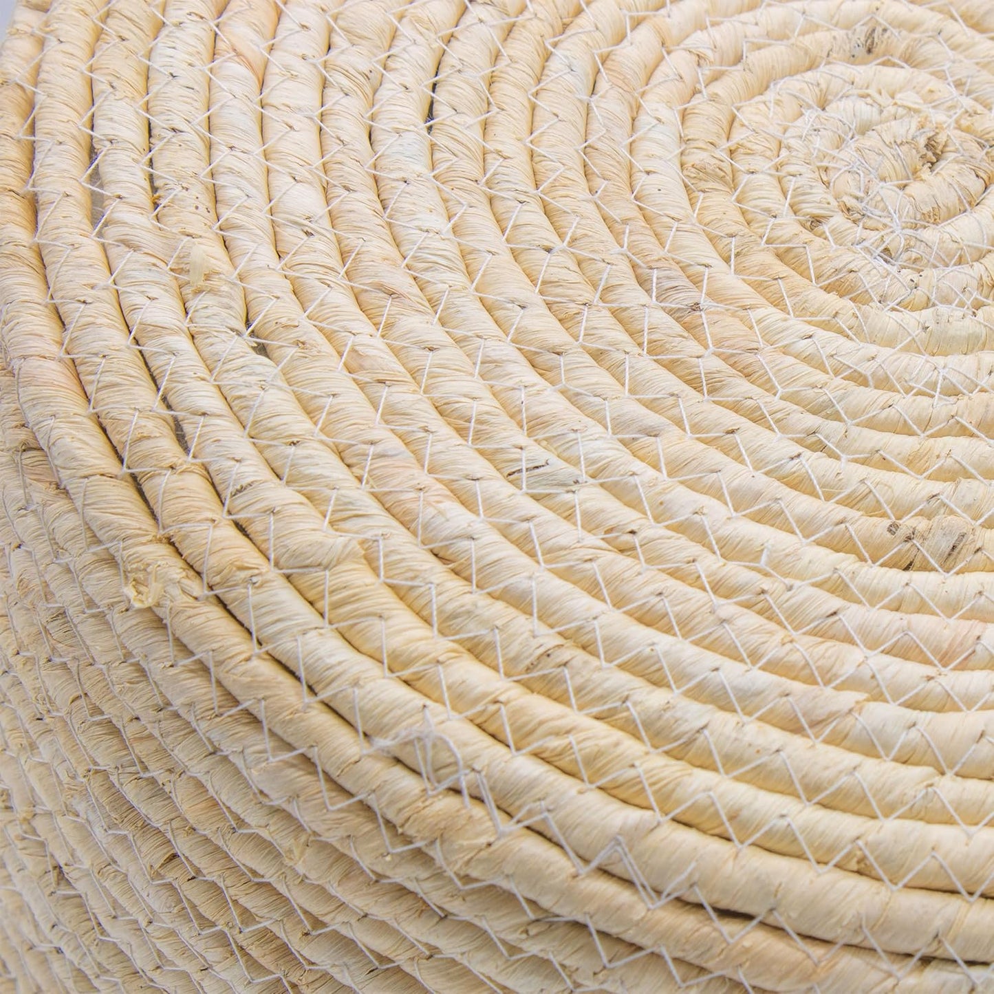 Spetebo Seegras Sitzhocker Vintage Natur - 30 cm - Naturfaser Boho Sitzpouf - Jute Fußhocker Pouf als Hocker Fußablage Tritthocker Sitzkissen Fußkissen Sitzgelegenheit