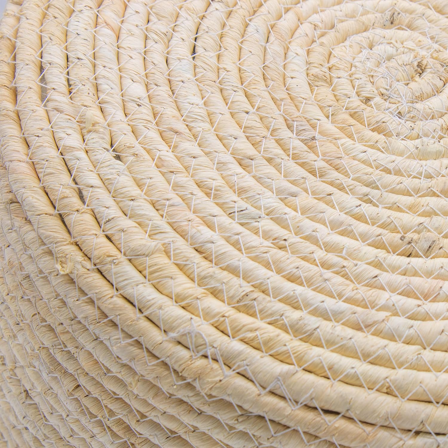 Spetebo Seegras Sitzhocker Vintage Natur - 30 cm - Naturfaser Boho Sitzpouf - Jute Fußhocker Pouf als Hocker Fußablage Tritthocker Sitzkissen Fußkissen Sitzgelegenheit