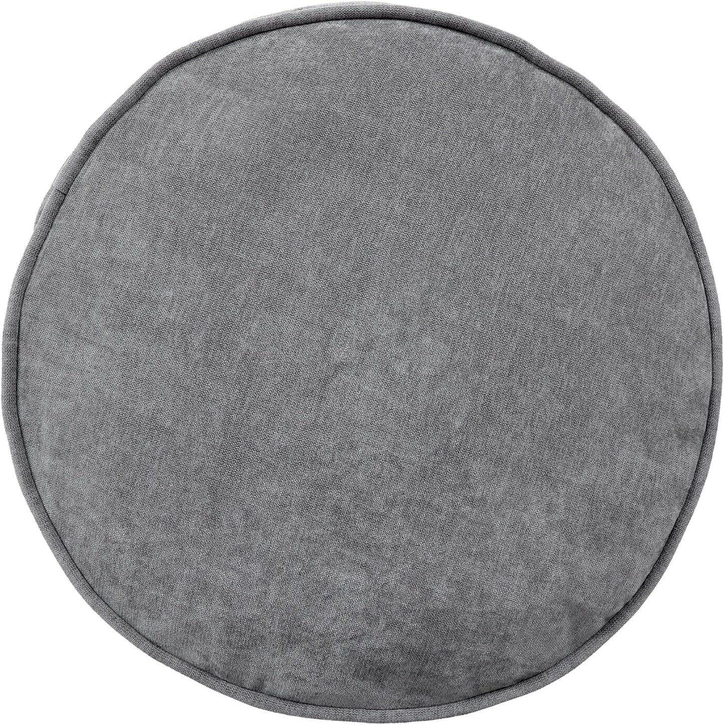 Icon Milano Hocker, Grau, Flauschiger Chenille Stoff, Samt Sitzsack, Sitzpuff, Pouf Hocker mit Füllung, Fußhocker für das Wohnzimmer, Deko Wohnzimmer