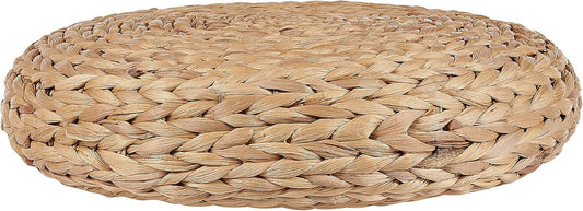 Beliani Pouf Natur ⌀ 40 cm Hocker aus Wasserhyazinthen im Boho-Stil Wahoo