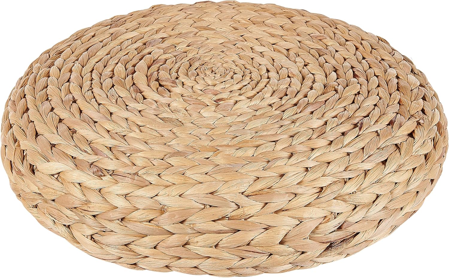 Beliani Pouf Natur ⌀ 40 cm Hocker aus Wasserhyazinthen im Boho-Stil Wahoo