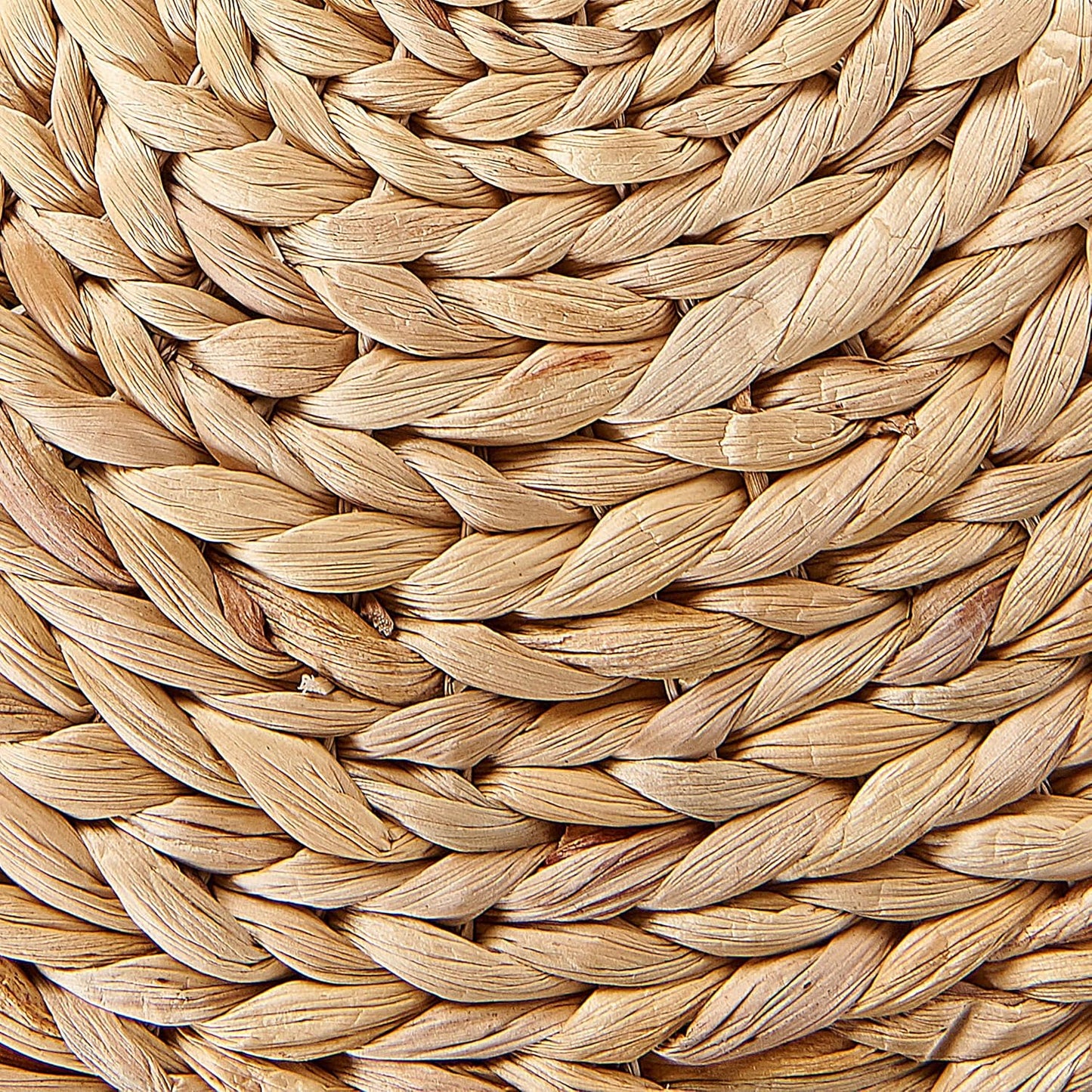 Beliani Pouf Natur ⌀ 40 cm Hocker aus Wasserhyazinthen im Boho-Stil Wahoo